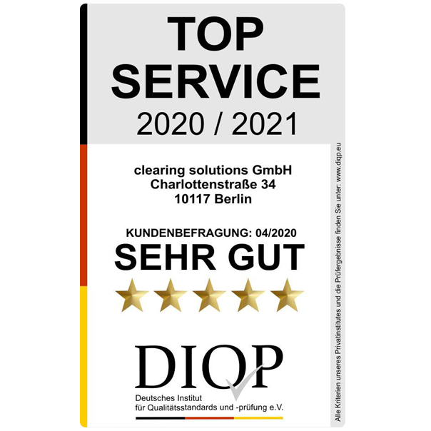 Vom deutschen Institut für Qualitätsstandarts und -prüfung als Top Service 2020 / 2021 ausgezeichnet